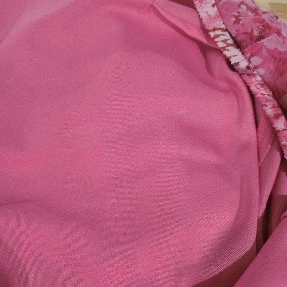 Y2K Dress Pink Floral Chiffon Size 12 believe... Lined Romantic Fairy Whimsical - Picture 10 of 14